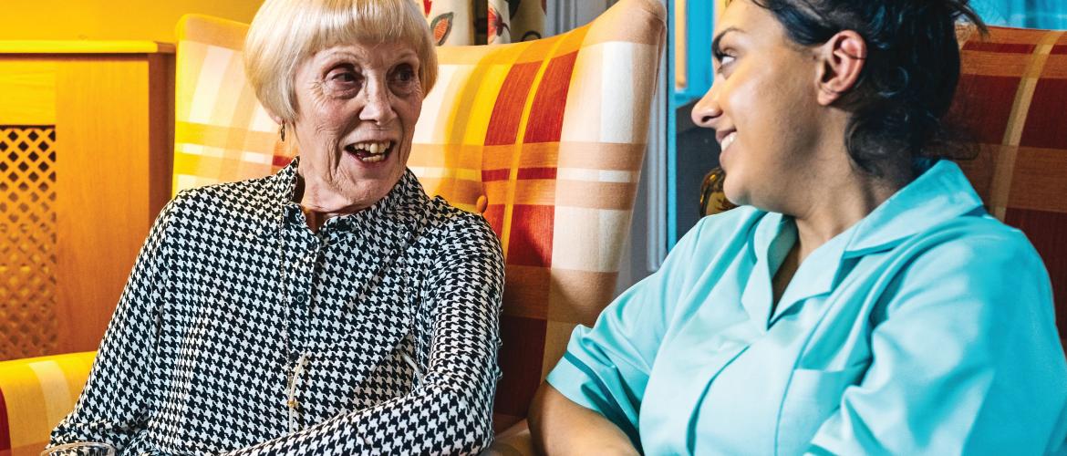 Resident and Carer Smiling