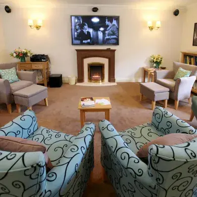 TV room at Ashchurch View care home