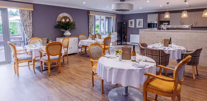 Dining room at Harper Fields care home in Coventry